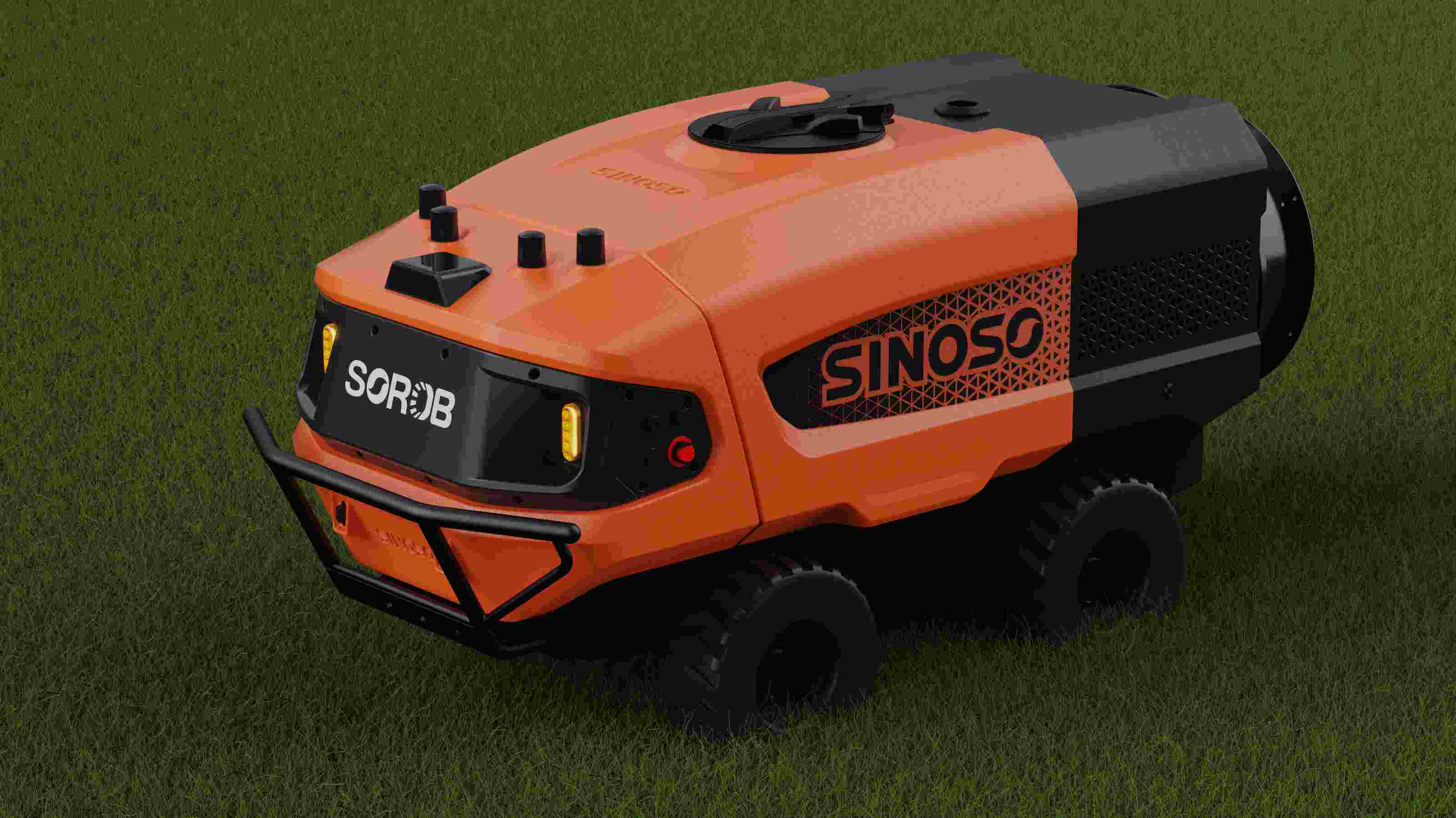 SOROB 300C autonomous orchard sprayer featuring GNSS centimeter-level navigation and an oil-electric hybrid system for cost-effective, hands-free crop protection.