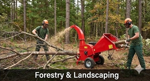 Heavy-duty chipper shredder used for forestry and garden waste