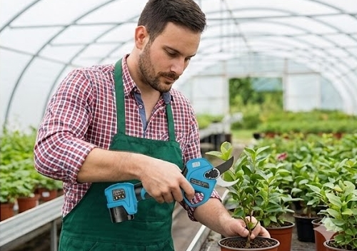 Precision electric shears for plant nurseries